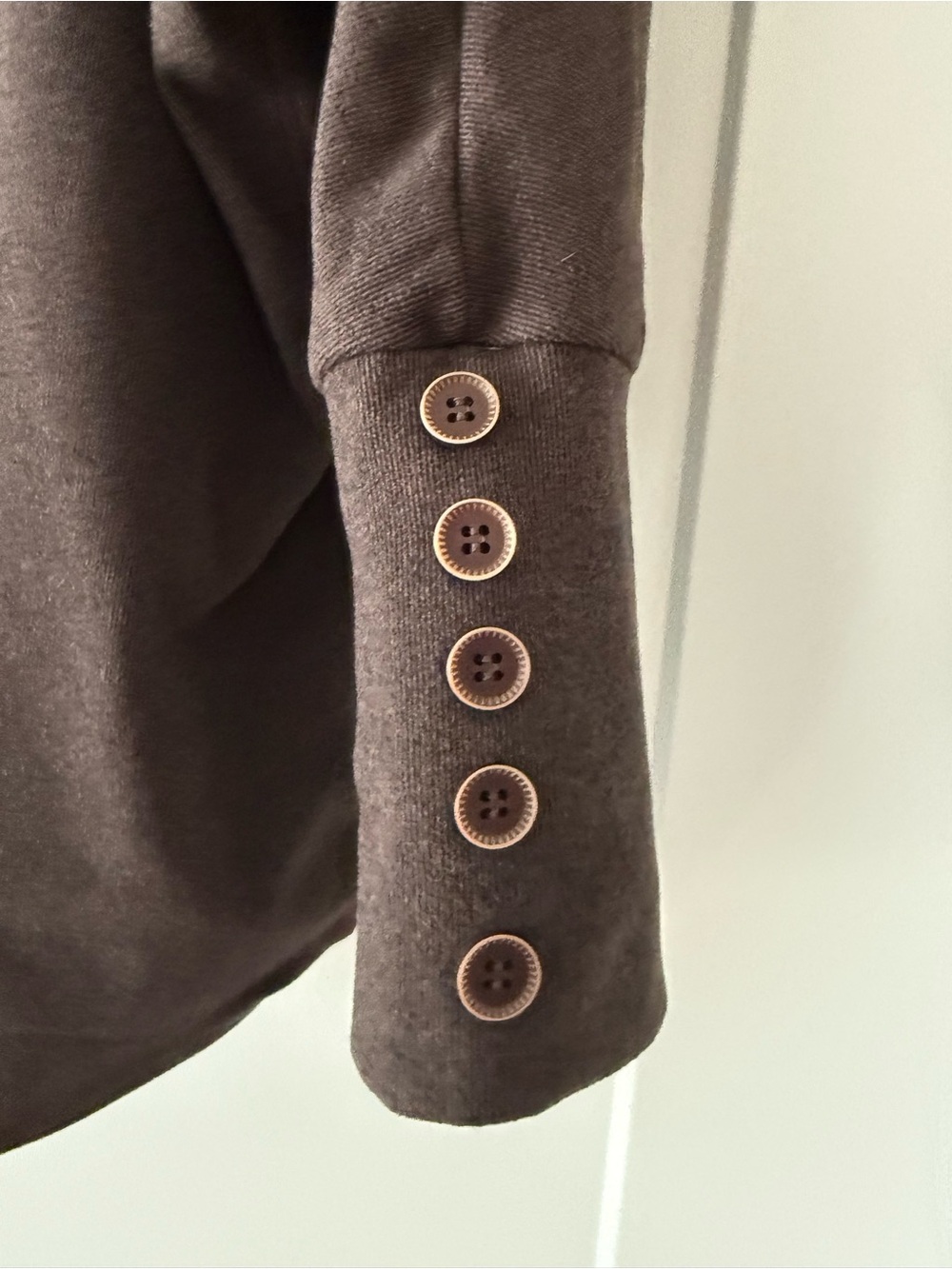 Coco + Carmen Women’s Weekend Pocket Pullover Sweater w/ Button Backed- Brown - Picture 3 of 13